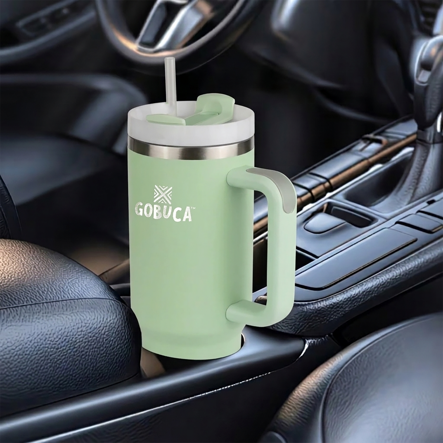 Gobuca 40 oz Stainless Steel Tumbler-Light Green