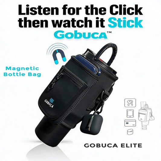 Gobuca Elite Magnetic Bottle Holder with Phone Pocket - 30/40oz Tumbler Carrier Sling- Cup holder design