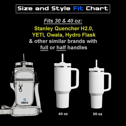 Magnetic Stanley® Cup Tote Bag with Phone Pocket - 30/40oz Bottle Holder & Strap