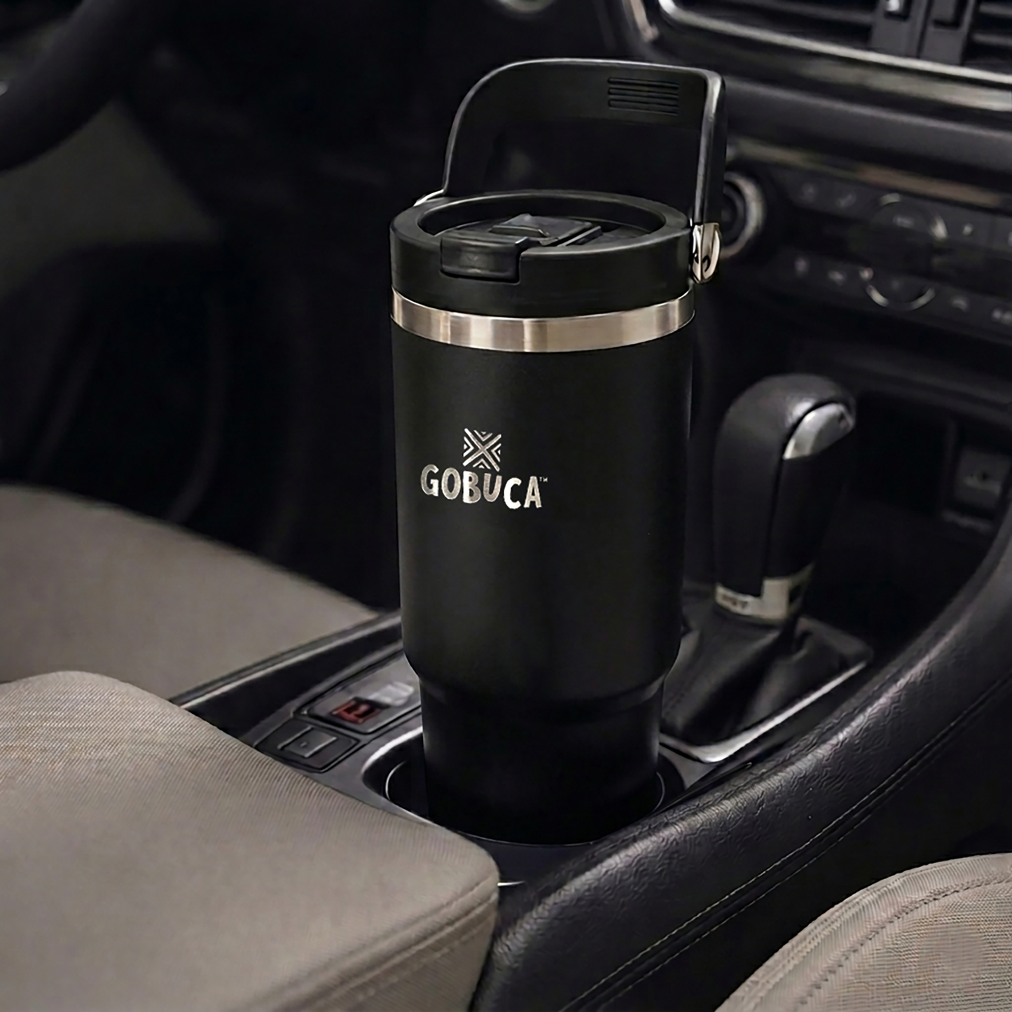 Gobuca 30 oz Stainless Steel Tumbler-Powder Coated Black
