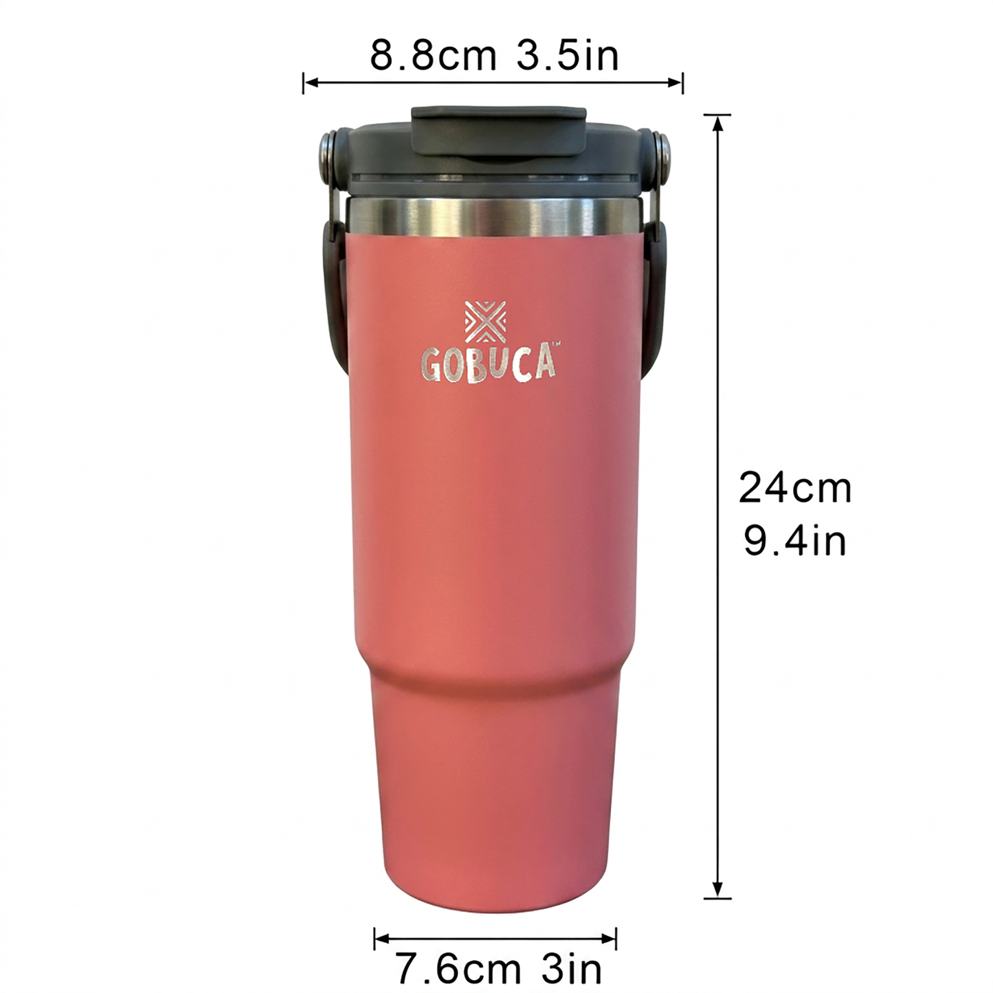 Gobuca 30 oz Stainless Steel Tumbler-Pink