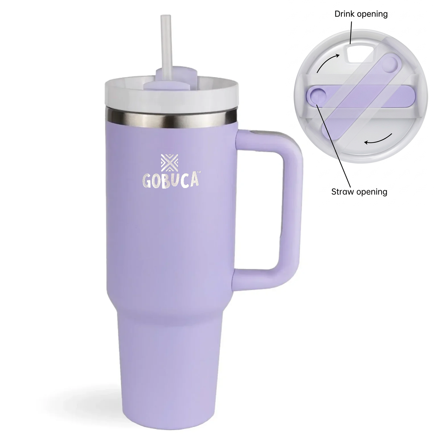 Gobuca 40 oz Stainless Steel Tumbler-Lavendar