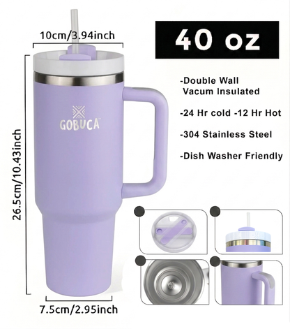Gobuca 40 oz Stainless Steel Tumbler-Lavendar