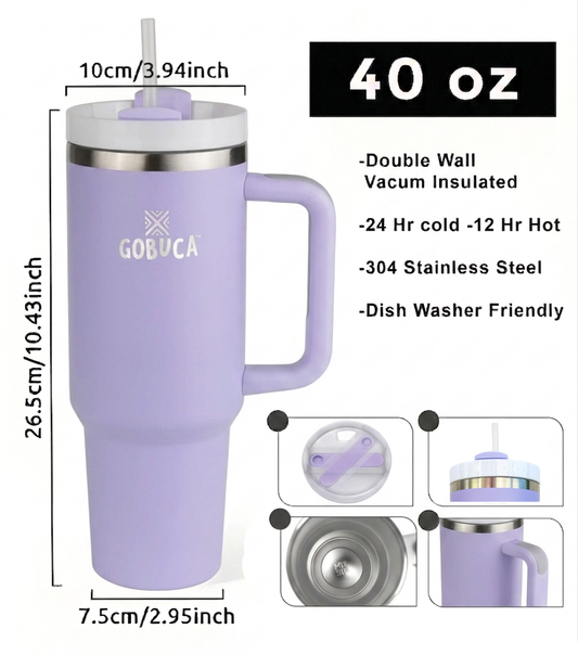 Gobuca 40 oz Stainless Steel Tumbler-Lavendar