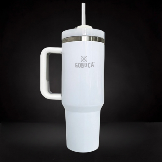 Gobuca 40 oz Stainless Steel Tumbler-White