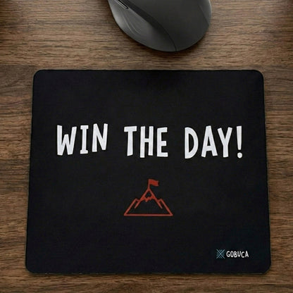 Win The Day Motivational Mouse Pad