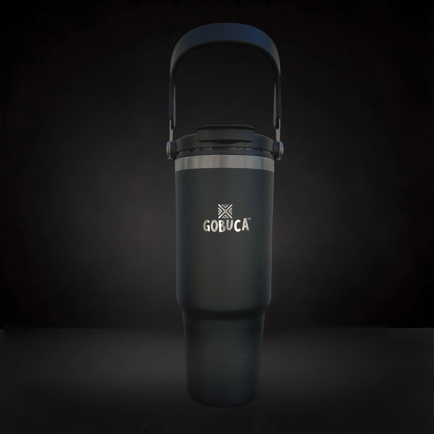 Gobuca 30 oz Stainless Steel Tumbler-Powder Coated Black