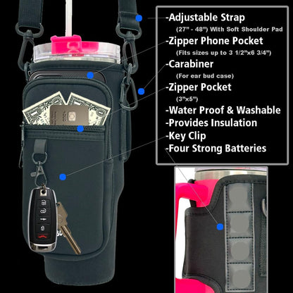 Magnetic Stanley® Cup Tote Bag with Phone Pocket - 30/40oz Bottle Holder & Strap