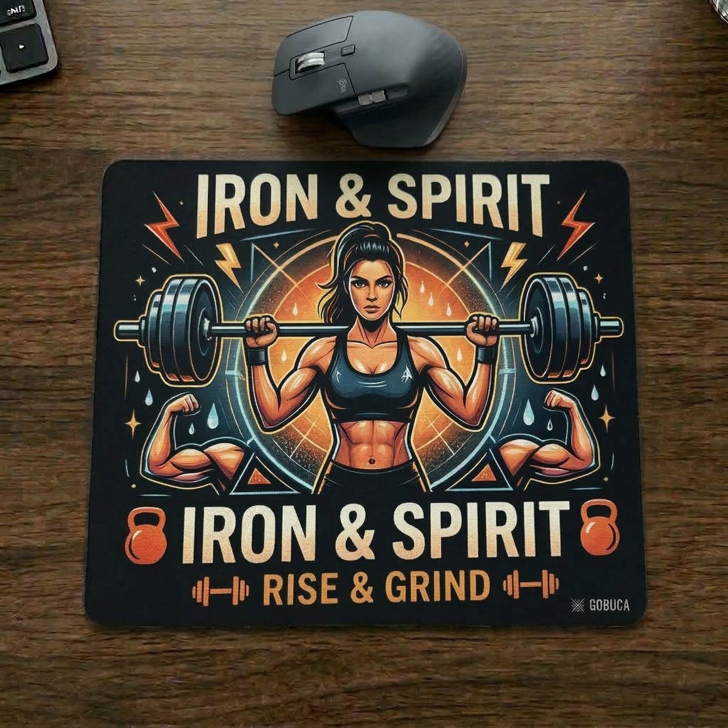 Iron & Spirit- Rise & Grind Motivational Mouse Pad