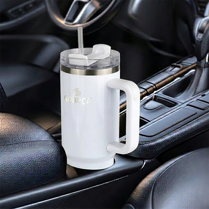 Gobuca 40 oz Stainless Steel Tumbler-White
